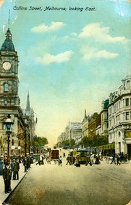 コリンズストリート、東向き、メルボルン、ビクトリア、オーストラリア、c1900s 作： Unbekannt