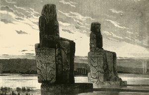 テーベの巨大な彫像、1890年。 作： Unbekannt