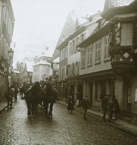 ドイツの兵士の列、フランス、リボーヴィレ、c1914-c1918