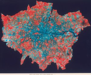 グレーターロンドン、1979年のLandsat合成カラー画像の合成 作： Unbekannt