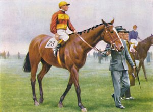 Contrevent、ジョッキー：A.タッカー、1939 作： Unbekannt
