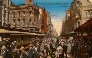 Corner of King and Pitt Streets、シドニー、ニューサウスウェールズ州、オーストラリア、c1917 作： Unbekannt