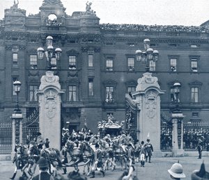 ジョージ5世とメアリー女王の戴冠式、ロンドン、1911年。 作： Unbekannt