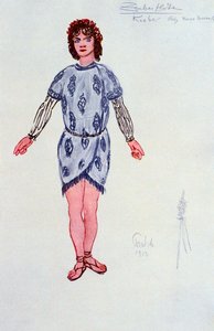 3人の若者またはGeniiの1つ用の衣装デザイン、1913 作： Unbekannt
