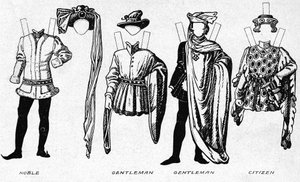ヘンリー5世が統治した時期に着用された男女の衣装、c1934 作： Unbekannt