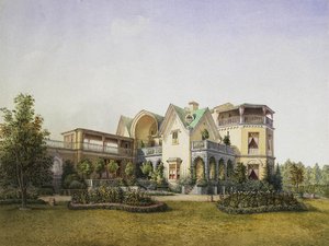 ペテルゴフのアレクサンドリア公園にあるコッテゲ宮殿、1847 作： Unbekannt