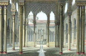 19世紀後半のライオンズ裁判所、アルハンブラ宮殿、グラナダ、スペイン 作： Unbekannt