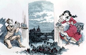 1883年、パリ中を電話で求愛 作： Unbekannt