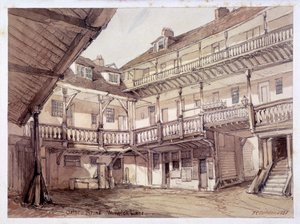 オックスフォード アームズ インの中庭、ウォリック レーン、ロンドン、1851 年 作： Unbekannt