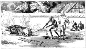 インド、カルカッタの火葬、1882年