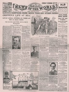 Crippens Life at Sea、1910年7月31日、世界のニュースのフロントページ。 作： Unbekannt