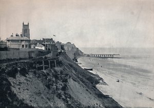 クローマー-崖の上の教会を示す、1895 作： Unbekannt