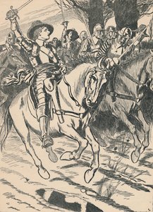 クロムウェルは彼のアイアンサイドを戦いに導く、c1907 作： Unbekannt