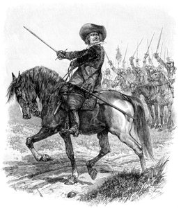 マーストンムーアの戦いでのクロムウェル、1644年7月2日、19世紀 作： Unbekannt