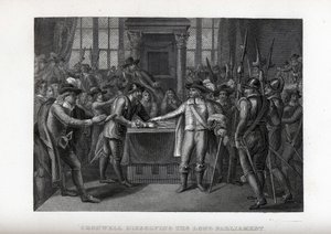 ロングウェル議会を解散したクロムウェル、1882年 作： Unbekannt