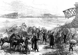 スペインの戦争、1875年、カスティホンでエブロ川を渡る