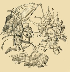 戦闘中の十字軍とサラセン人、c1930。 作： Unbekannt