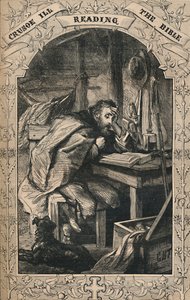 Crusoe Ill Reading the Bible、c1870