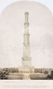 Crystal Palace, Post-Great Exhibition クリスタル・パレスを1000フィートの高さのタワーに変えるためのデザイン 作： Unbekannt