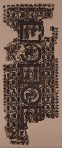 メリーメイキングのシーンが描かれたカーテンパネル、500年代。 作： Unbekannt