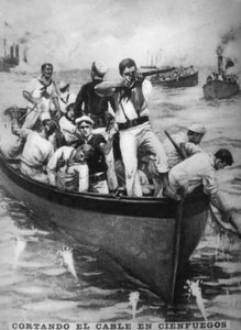 シエンフエーゴスケーブルの切断、1898年、1920年代 作： Unbekannt