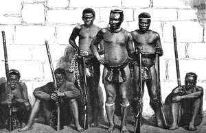 IsandhlwanaおよびGhingilovoのズールー族指導者の1人であるダブラマンジ、c1880 作： Unbekannt