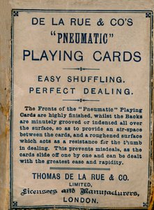 De La Rue＆Cos Pneumatic Playing Cards、カバー、1925年。 作： Unbekannt