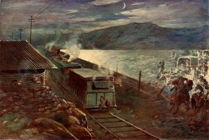 「De Wet の鉄道横断の試み」、1902 年。 作： Unbekannt