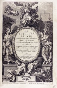 レオナルドゥス・レッシウス作「De iustitia et iure」、1632 年。 作： Unbekannt