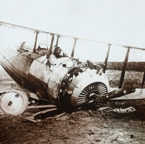 ダウンしたSalmson飛行機の死んだパイロット、c1914-c1918 作： Unbekannt