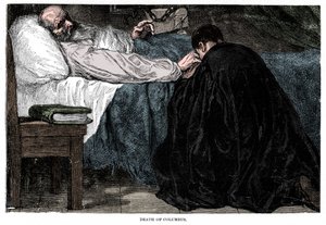 クリストファーコロンブスの死、1506年、1872年。 作： Unbekannt