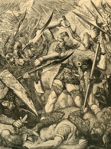 ヘイスティングスの戦いでのハロルドの死、1873年。 作： Unbekannt