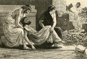 パウサニアスの死、1890年。 作： Unbekannt