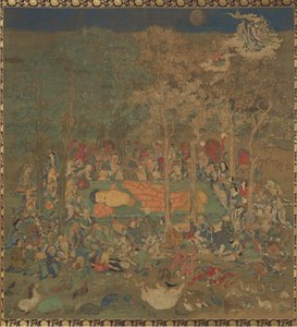 14世紀の歴史的な仏の涅槃図の死。 作： Unbekannt