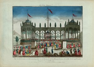 1790年7月14日の連盟祭のためのバスティーユの装飾とイルミネーション。 作： Unbekannt