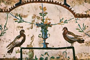 Via Appia、ローマ、イタリア、1928年のPraetextatusのカタコンベの装飾。