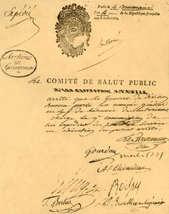 公衆衛生委員会の命令、1791年10月26日、1921年。 作： Unbekannt