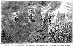 1837年11月25日、セントユースタッチでジョンコルボーン卿による反乱軍の敗北 作： Unbekannt