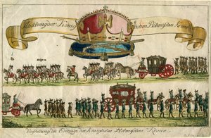 ロイヤルボヘミアンクラウンの描写：ロイヤルボヘミアンクラウン、1743年のエントリのプレゼンテーション。 作： Unbekannt