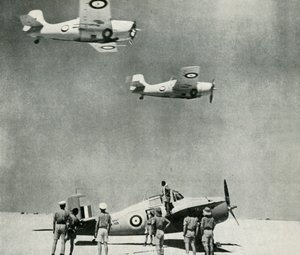 砂漠戦隊-第二次世界大戦中の艦隊の空軍の飛行機、c1943。 作： Unbekannt