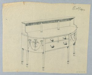 ネオクラシカルな装飾を施したサイドボードのデザイン 1900年10月