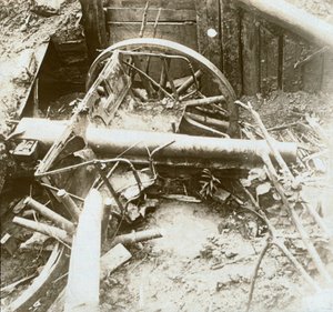 破壊された7.7フィールドガン、イセル、ベルギー、c1914-c1918 作： Unbekannt