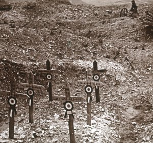 破壊されたバッテリー、北フランス、ヴォー砦、c1914-c1918