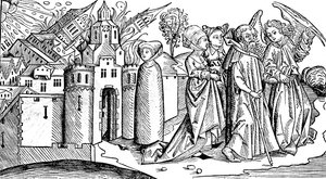 1493年の地震によるソドムとゴモラの破壊 作： Unbekannt