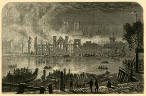 1834年、1881年10月16日、旧国会議事堂の破壊。 作： Unbekannt