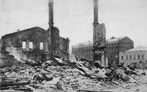 ロシア革命後のモスクワ通りの破壊、1905年12月