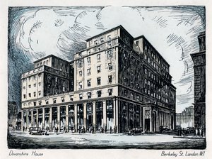 デボンシャーハウス、バークレーストリート、ロンドン、c1910-1929