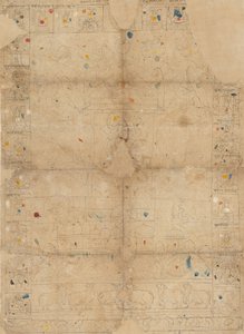 秋の満月「シャラッド・プルニマ」を描いたピチャワイの図 19世紀半ば 作： Unbekannt