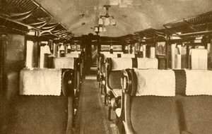 ダイニングカー、ロンドンミッドランド、スコットランド鉄道、1930年。