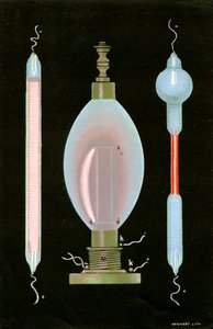 希薄ガスを含むガイスラー管での放電、1887 作： Unbekannt